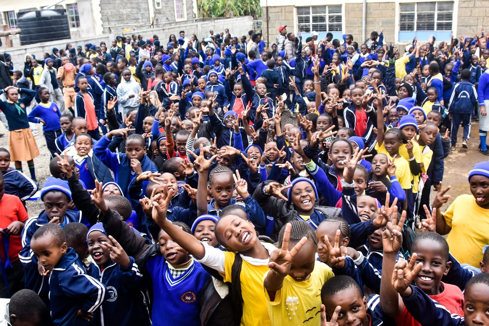 Pupils joining the celebrations