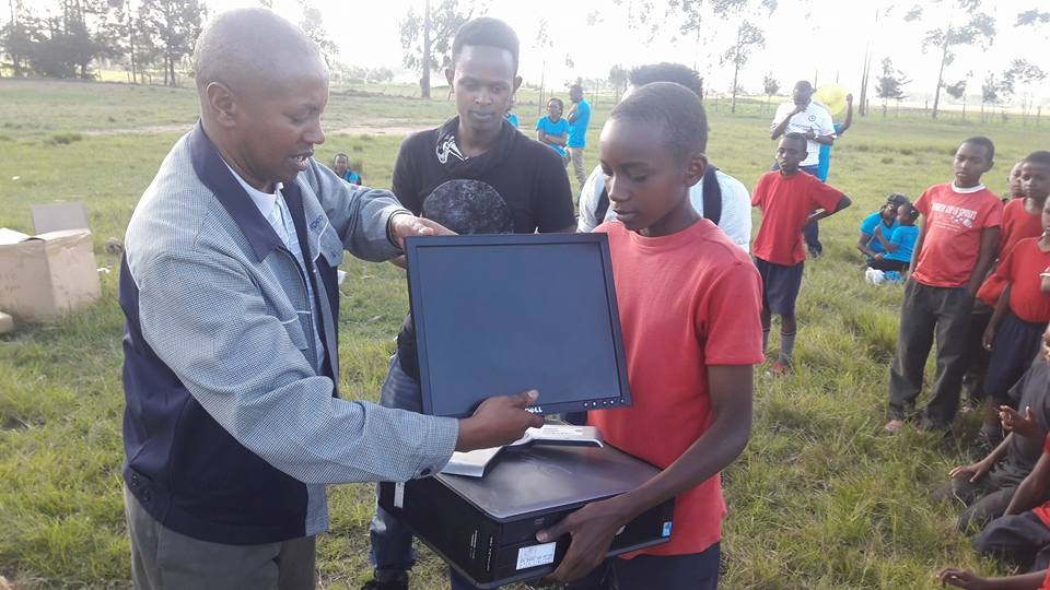 A computer presented to a pupil