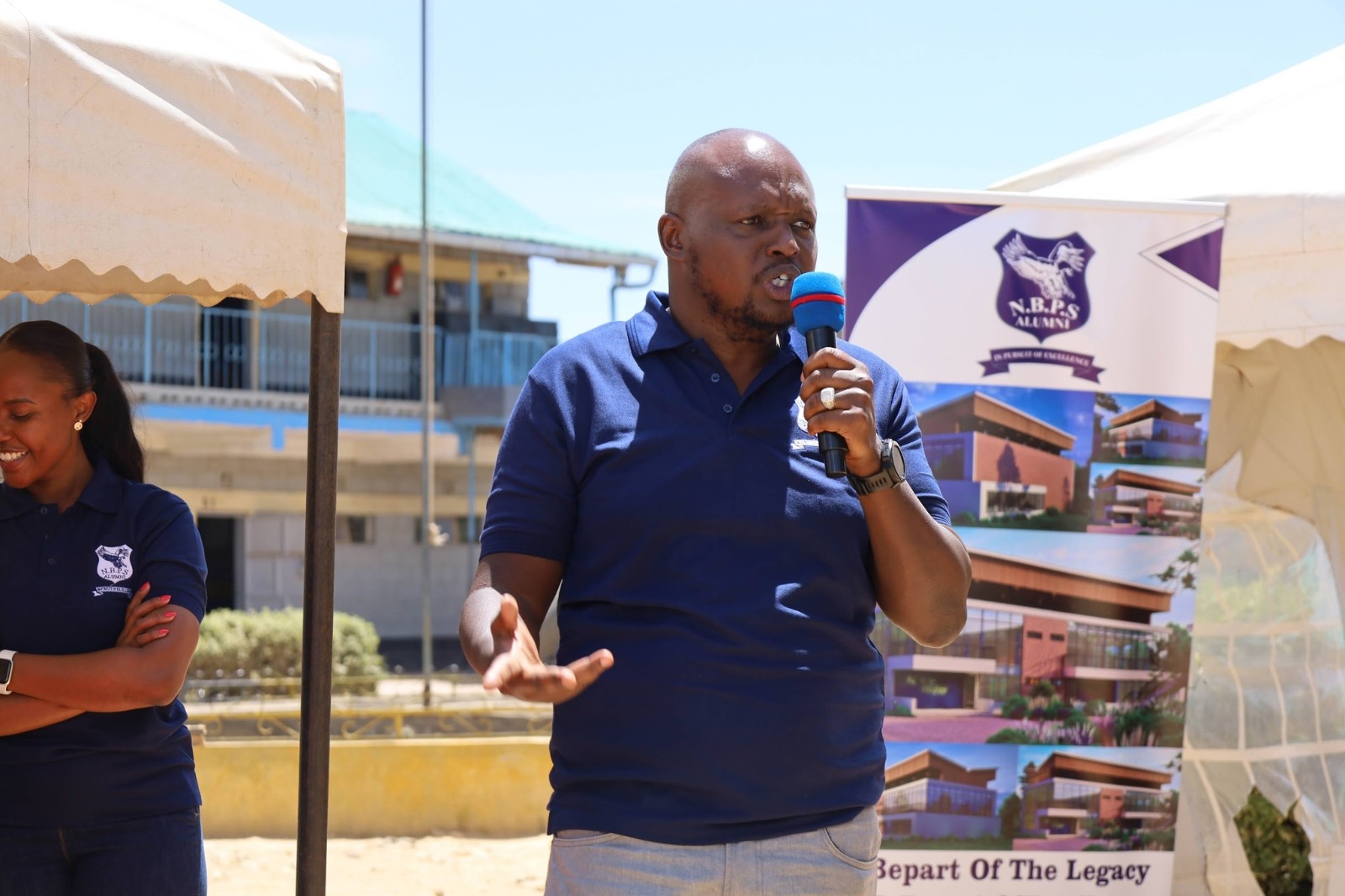 Rallying support for the Digital Library, with the project banner